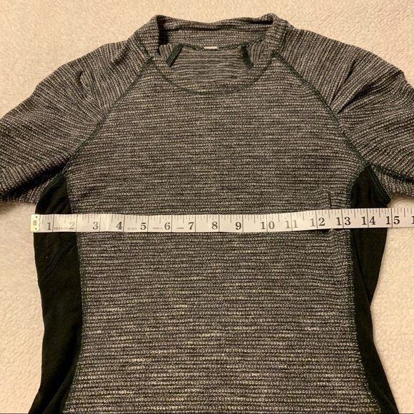 Lululemon Think Fast Long Sleeve Top Heathered Black Grey Activewear Pullover - Picture 5 of 14